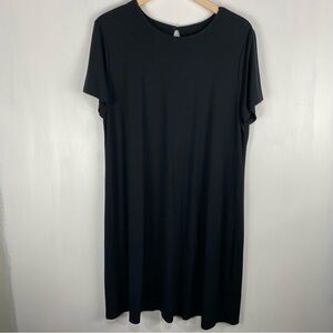J. Jill Wearever‎ Collection Essential Flowy T-Shirt Mini Dress Black Size Large